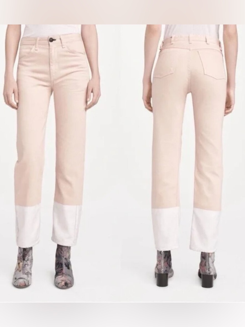 Rag & Bone Trompe L’oeil Selvedge Cuff Detail Jeans NEW - Picture 2 of 12